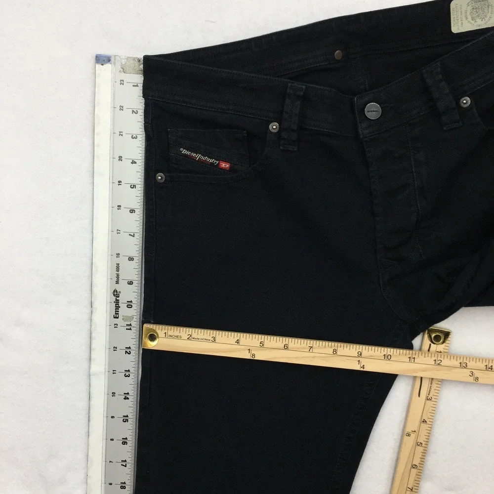 Diesel Larkee Regular Straight Leg Jeans Mens Black Stretch Denim Pants W34 L34